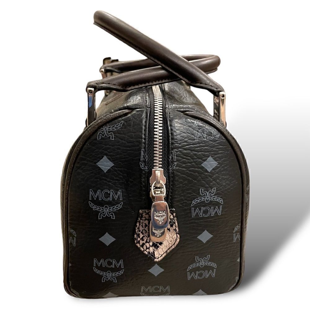 MCM Visetos Python Lion Princess Boston Top Handle Bag - Picture 3 of 13